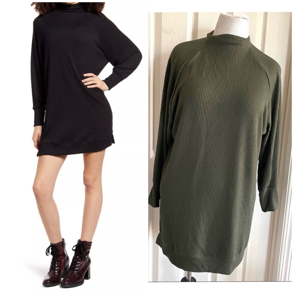 New Socialite Womens Long Sleeve Textured Knit Shift Dress large